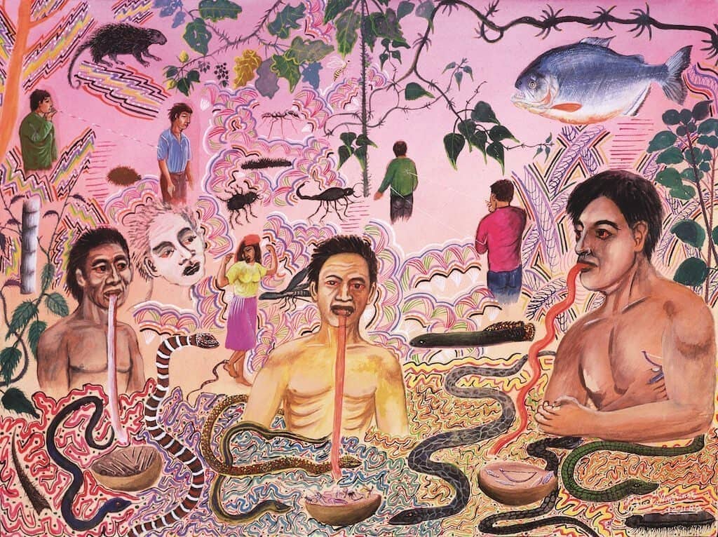 Pablo Amaringo - Three types of sorcerers - purging